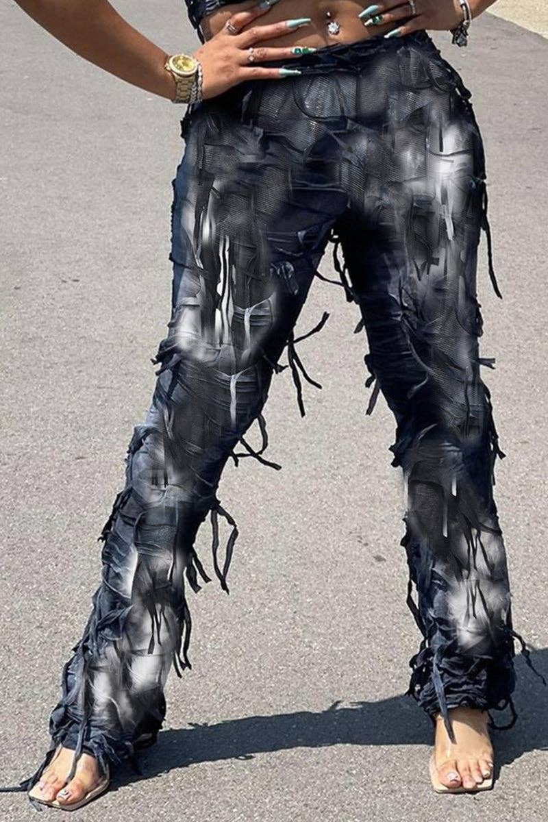 Mccolin - Wholesale Pants - Women's - Distressed Fringe Casual Pants10