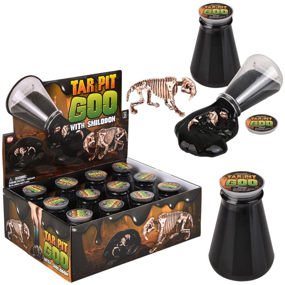 La Luna Bella - Toys – wholesale Putty/slime – Child – 3.25" Tar Pit Goo With Smilodon Fossil 12ct - LLB Toys0