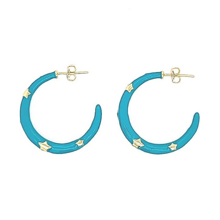 Enamel Hoops Earrings for wholesale by Lacosta Jewelry Corp