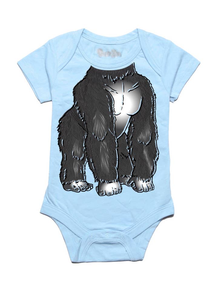 Tutina educativa per neonati a forma di gorilla in azzurro per la vendita all'ingrosso da parte di Peek-A-Zoo