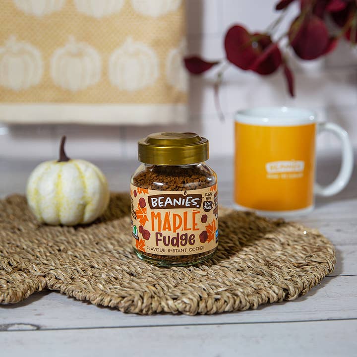 Beanies The Flavour Co. Ltd – wholesale Instant coffee/espresso – Beanies 50g Maple Fudge Instant Flavoured Coffee2