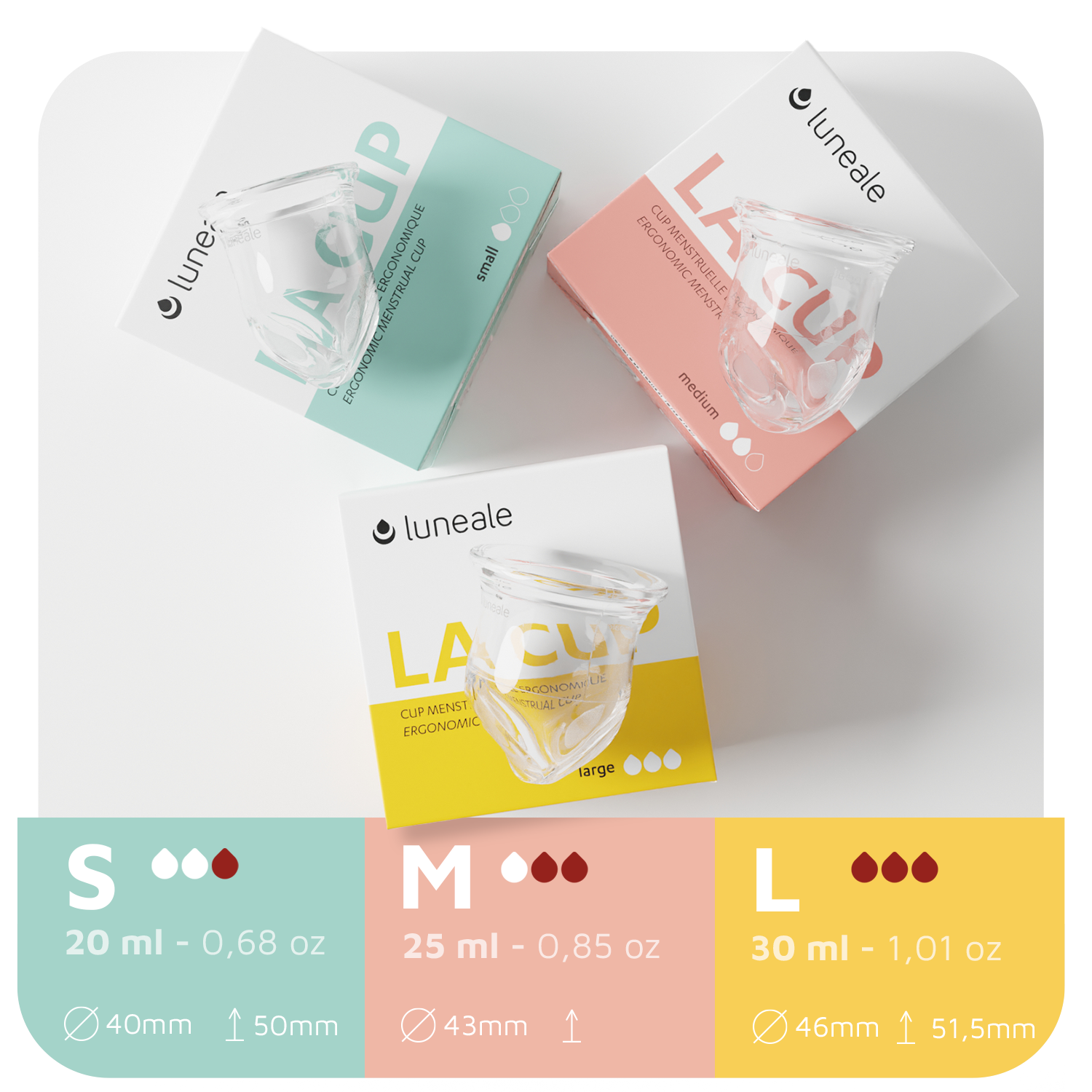 Luneale – wholesale Menskopp – La Cup - Storlek L - Menskopp för kraftig till mycket kraftig menstruation5