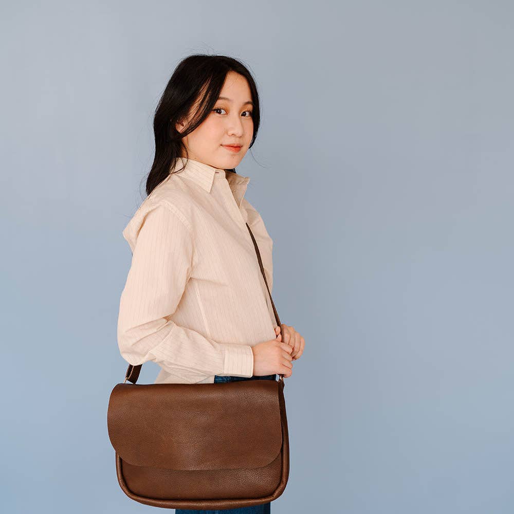 Keecie – wholesale Axelväska - Dam – Väska Plant Sitter i mörkbrunt med använd look6