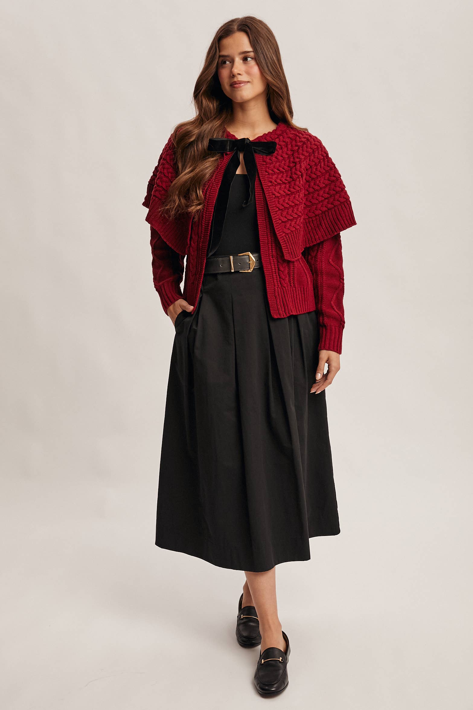 Forte – Engroshandel Nederdel - Dame – Plisseret A-line Midi Nederdel FSK000110