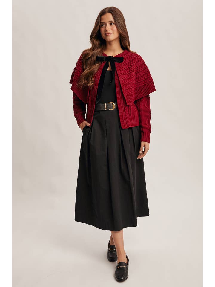 Forte - Wholesale Skirt - Women's - Pleated A-Line Midi Skirt FSK000133