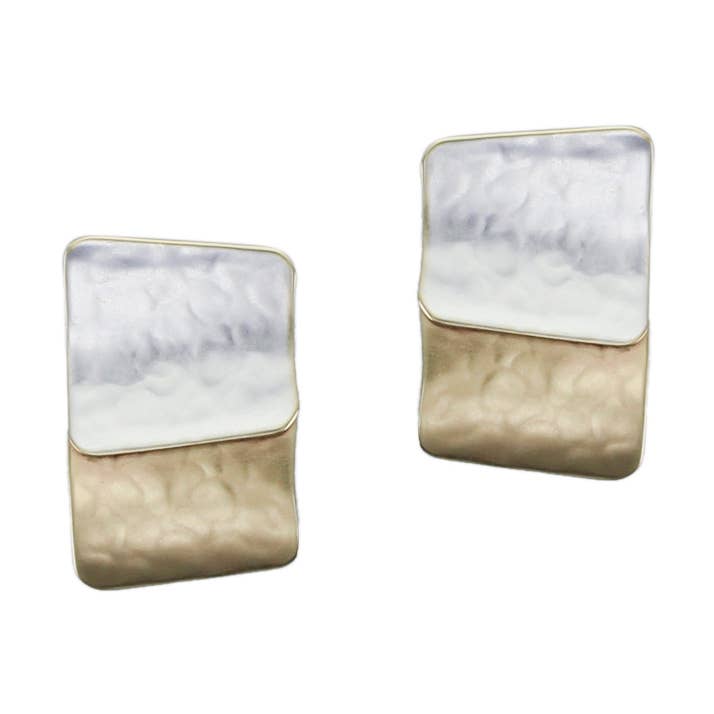 Brinco de clipe de retângulos cônicos curvos em camadas pequenas por atacado de Marjorie Baer