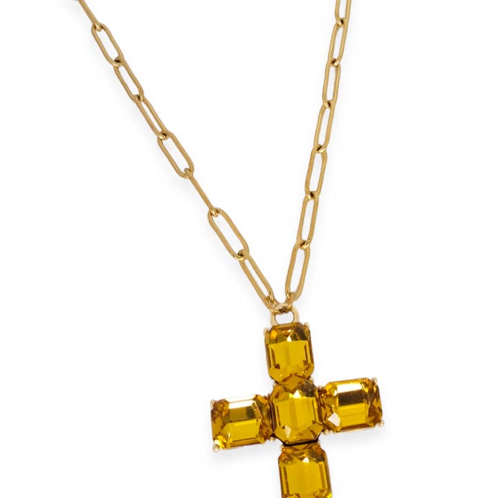 YELLOW GOLD ZIRCONITE ZIRCONITE STEEL PENDANT for wholesale by Mayachi