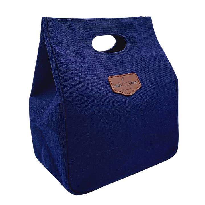 16oz GEWAXT KATOENEN LUNCHTAS - MARINEBLAUW voor wholesale door DEERS GROVE