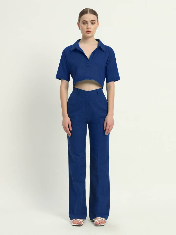 Ensemble Coordonné Vintage Vogue Cobalt pour la vente par Thevasa