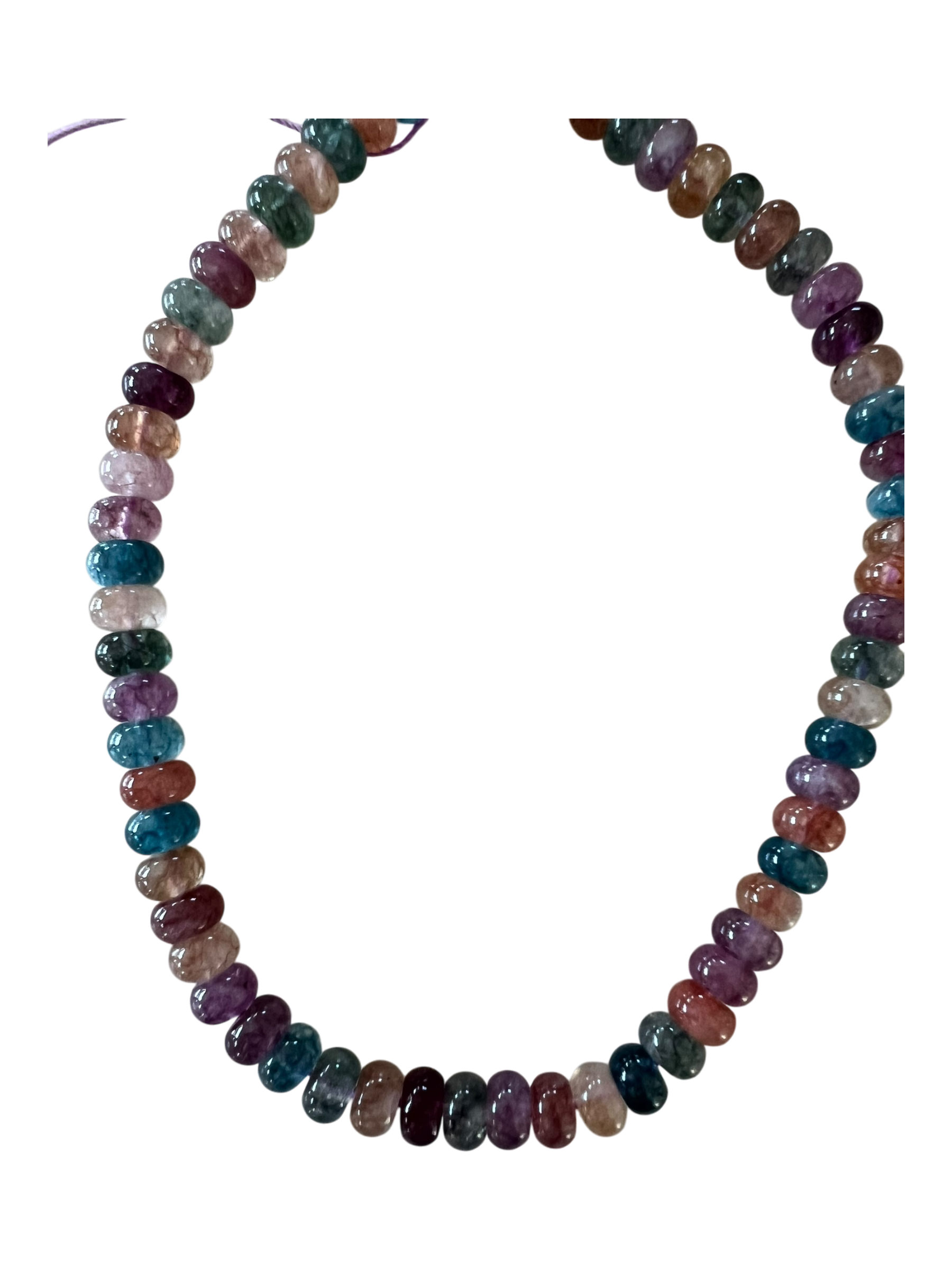 Sonya Renee Jewelry - Wholesale Beaded/Pearl Necklace - Lilly Gemstone Bead Necklace multi-color 8mm opals jade 104