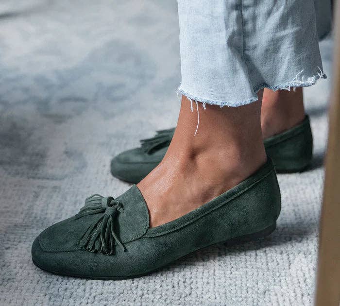 Wholesale Cardiff Suede Green forest Loafer With Made in