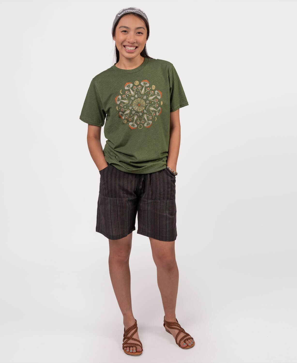 Soul Flower - Wholesale Screen Printed T-Shirt - Unisex - Mushroom Mandala Recycled T-Shirt - Unisex - Camping Tees1