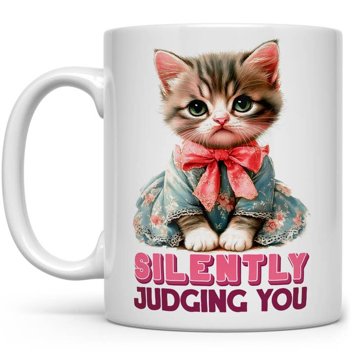 Silently Judging You Cat Mug, Funny Sassy Sarcastic Gifts for wholesale by Loftipop