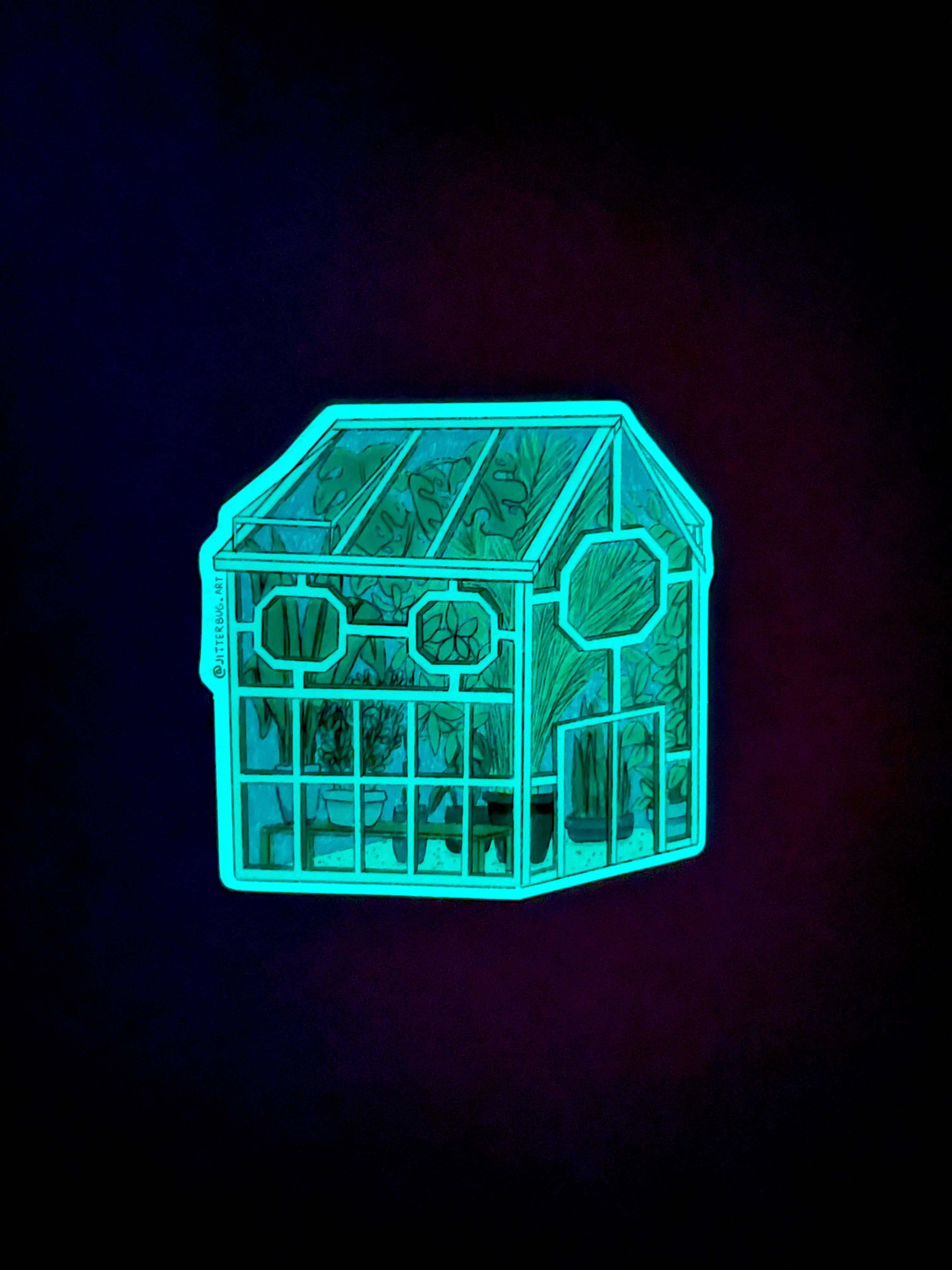 Jitterbug Art Studio - Wholesale Sticker - Glow In The Dark Greenhouse - sticker1