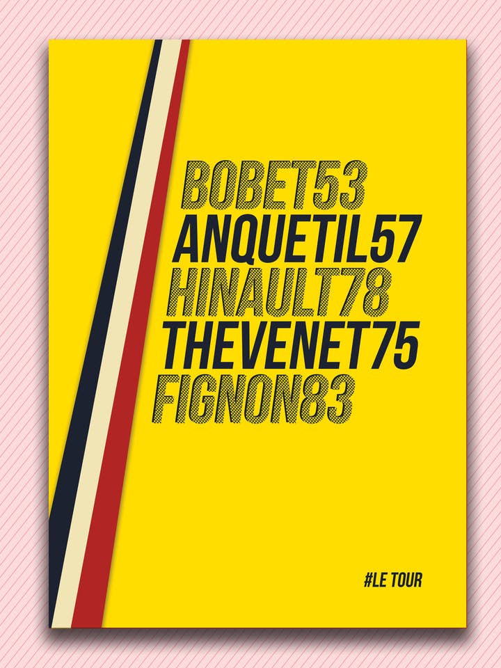 'Le Tour' Legends Print for wholesale by Heyworth Design Company