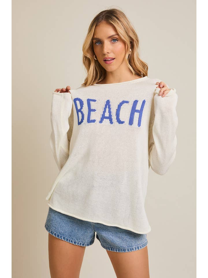 GILLI - Wholesale Knit Sweater - Women's - ROUND NECK LONG SLEEVE "BEACH" LIGHT WEIGHT SWEATER