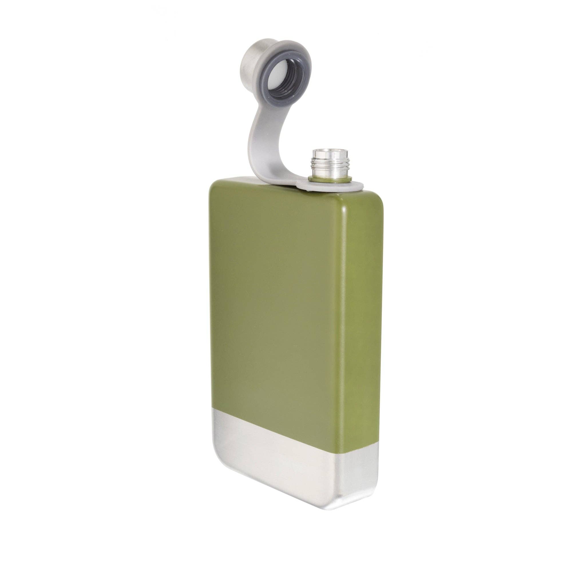 Creative Gifts International Inc. – wholesale Flask – 8 oz Green Stainless Steel Flask with Silver Bottom2