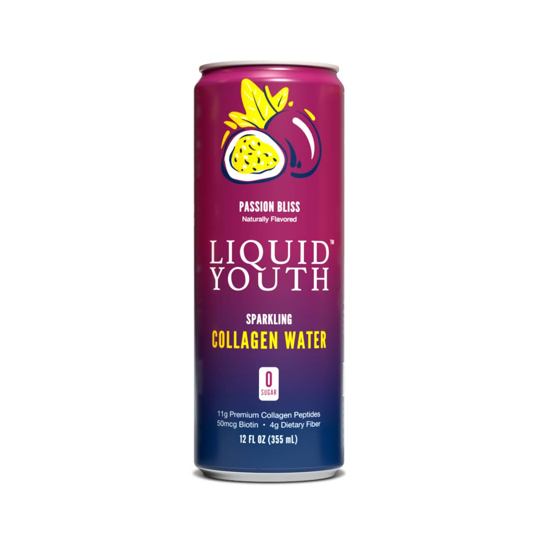 Liquid Youth - Wholesale Sparkling Water - Sparkling Liquid Collagen Drink – Passion Bliss | Premium Collagen Peptides by Liquid Youth™ - 12 Cans