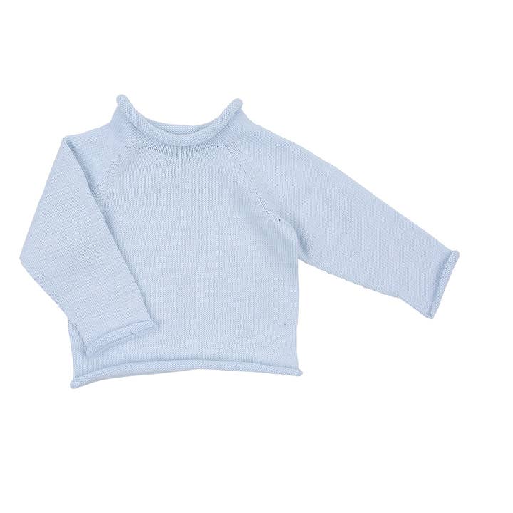 Magnolia Baby - Wholesale Knit Sweater - Baby - Essentials Knits Blue Raglan Sweater0