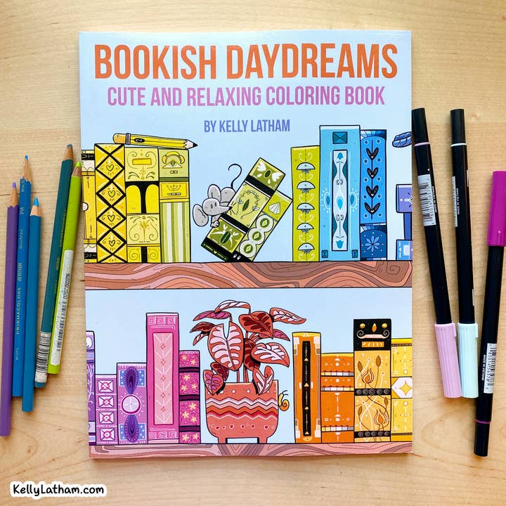 Bookish Daydreams - Book Lover Coloring Book Bookstore Gift for wholesale by Kelly Latham Art