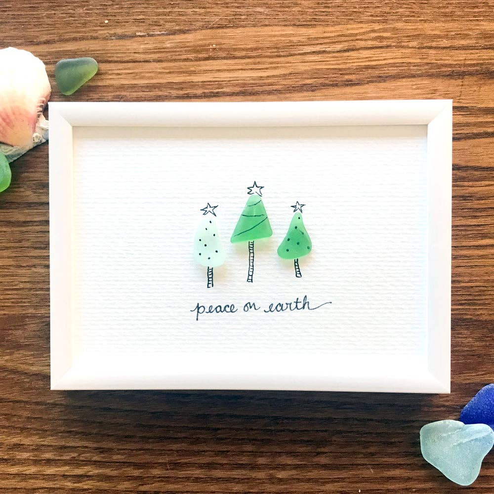 Sook & Hook - Wholesale Christmas Wall Art - Christmas Trees Sea Glass Art1