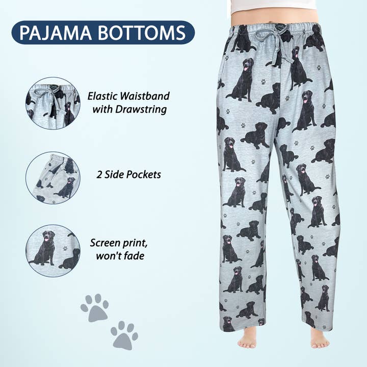 E&S Pets - Wholesale Sleepwear Bottom - Women's - Labrador Black Pajama Bottoms - Pet Lover Pajama Pants2