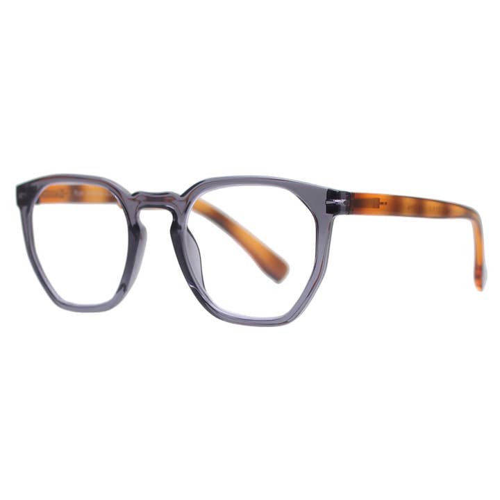 KASS | Gris Transparent | Branches Marron | Lumière Bleue pour la vente par Ryan Simkhai Eyeshop