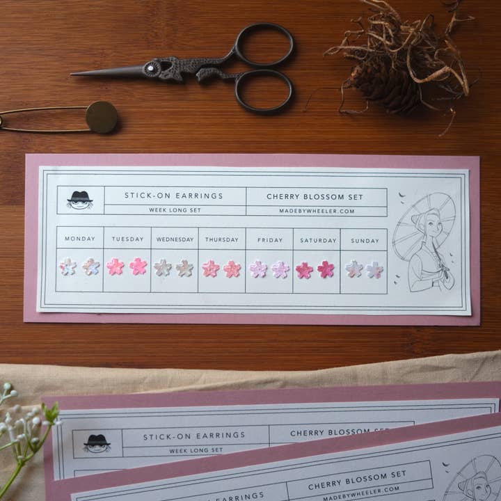 Made by Wheeler - Wholesale Sieradenset - Set met ophangbare oorbellen Cherry Blossom1