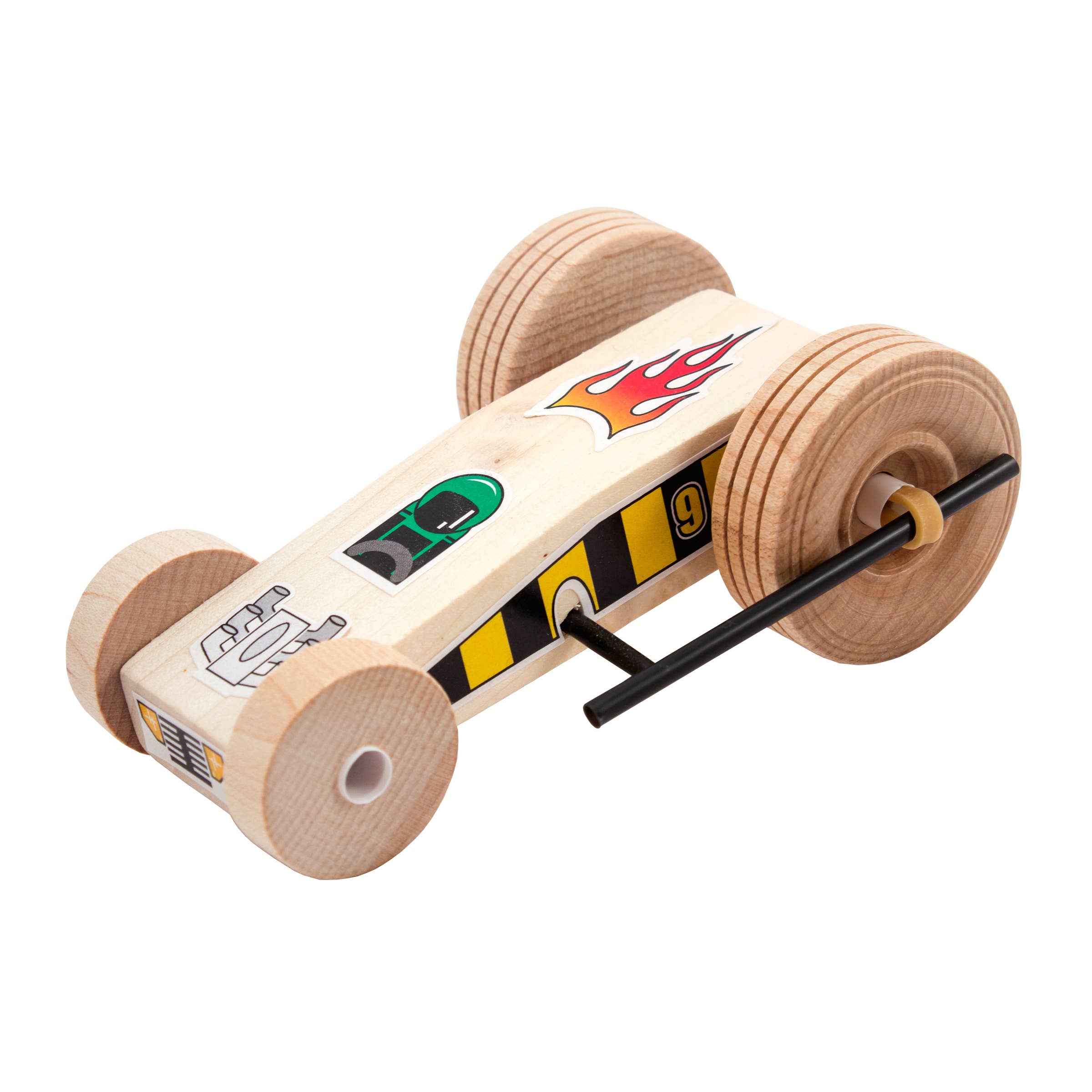 Channel Craft - Wholesale DIY Craft Kit - Kids - Rubberband Roadster Wooden Racecar Kit1