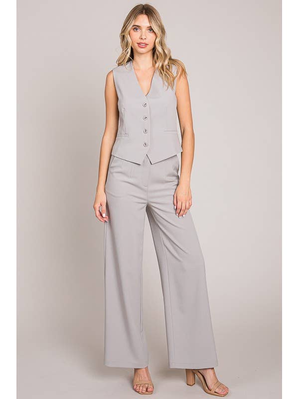 Chaleco entallado de sarga para venta al por mayor de MintChoco