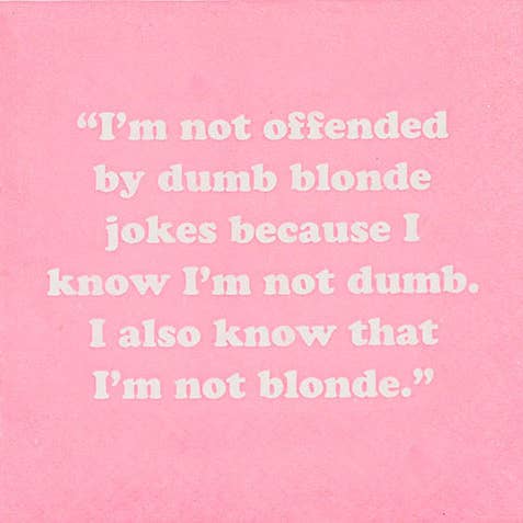 GUARDANAPO- “Não me ofende com piadas de loiras idiotas... por atacado de Mary Phillips Designs