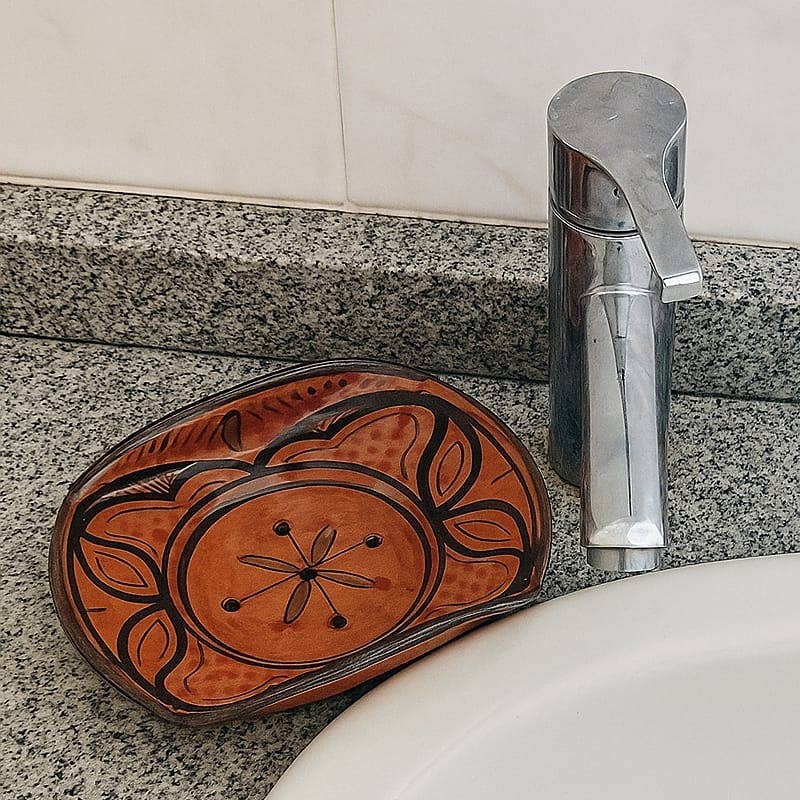 Etnico del Mondo - Vente Porte-savons de bain - Porte-Savon En Céramique Marocaine Peinte À La Main Safi#120