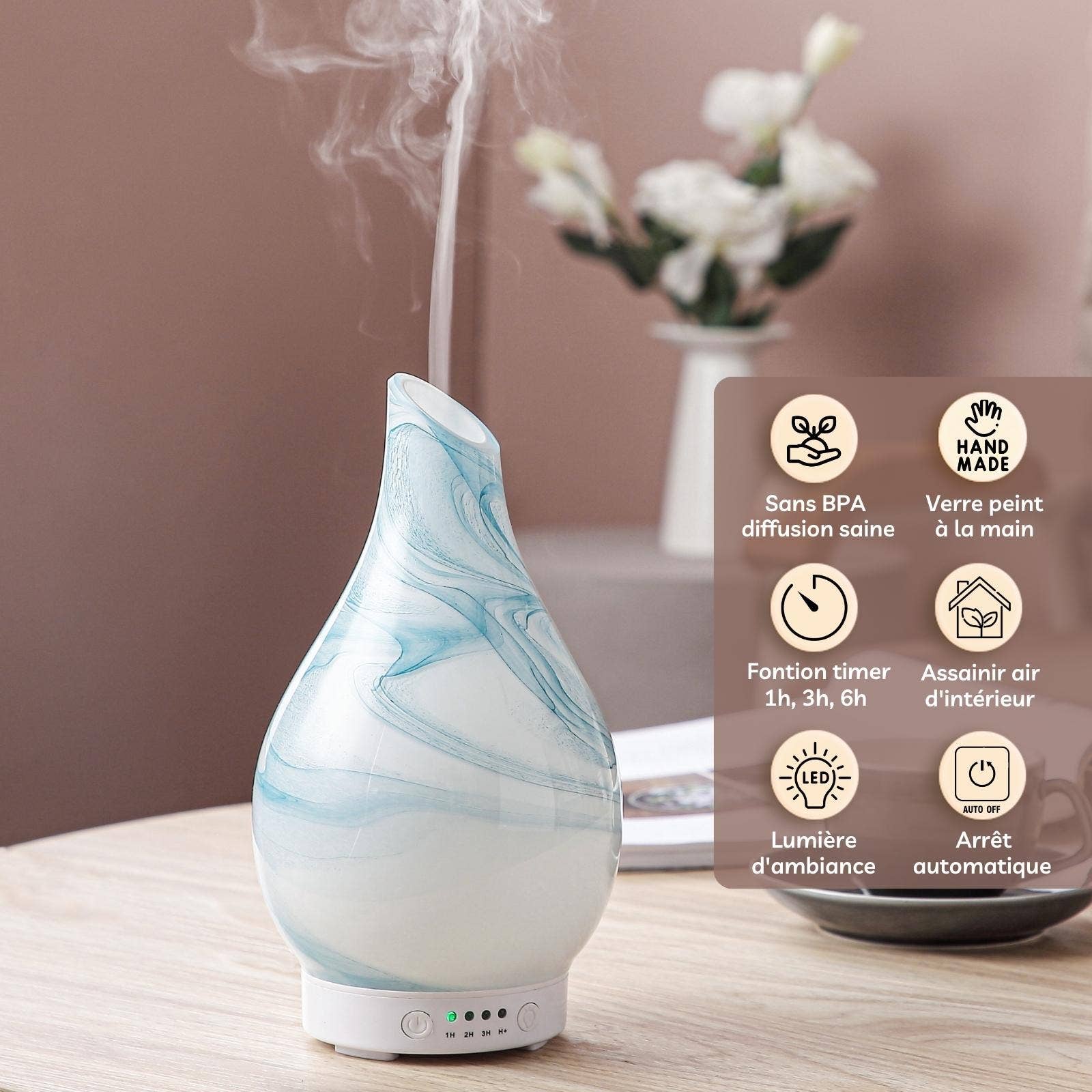 Zen'Arôme – difusor elétrico por atacado – Difusor de vidro YangTsé com fragrância e óleo essencial1