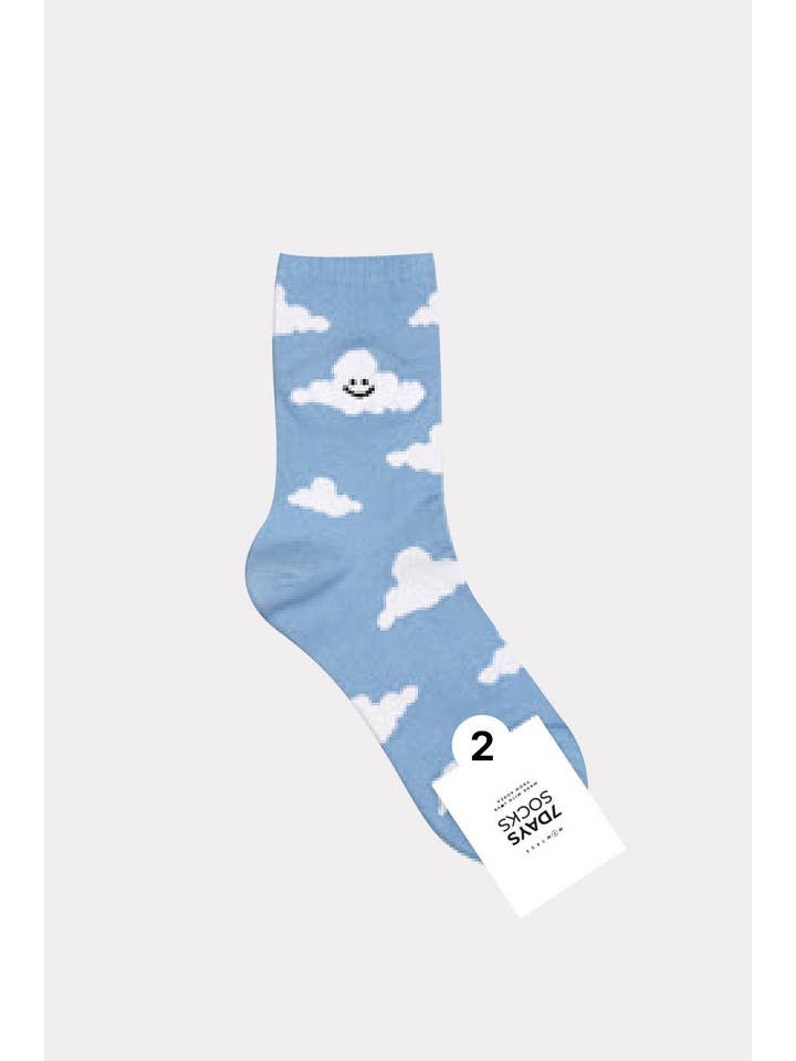7DAYSSOCKS - Wholesale Socks - Women's - Women's Crew Cloud Smile Socks1