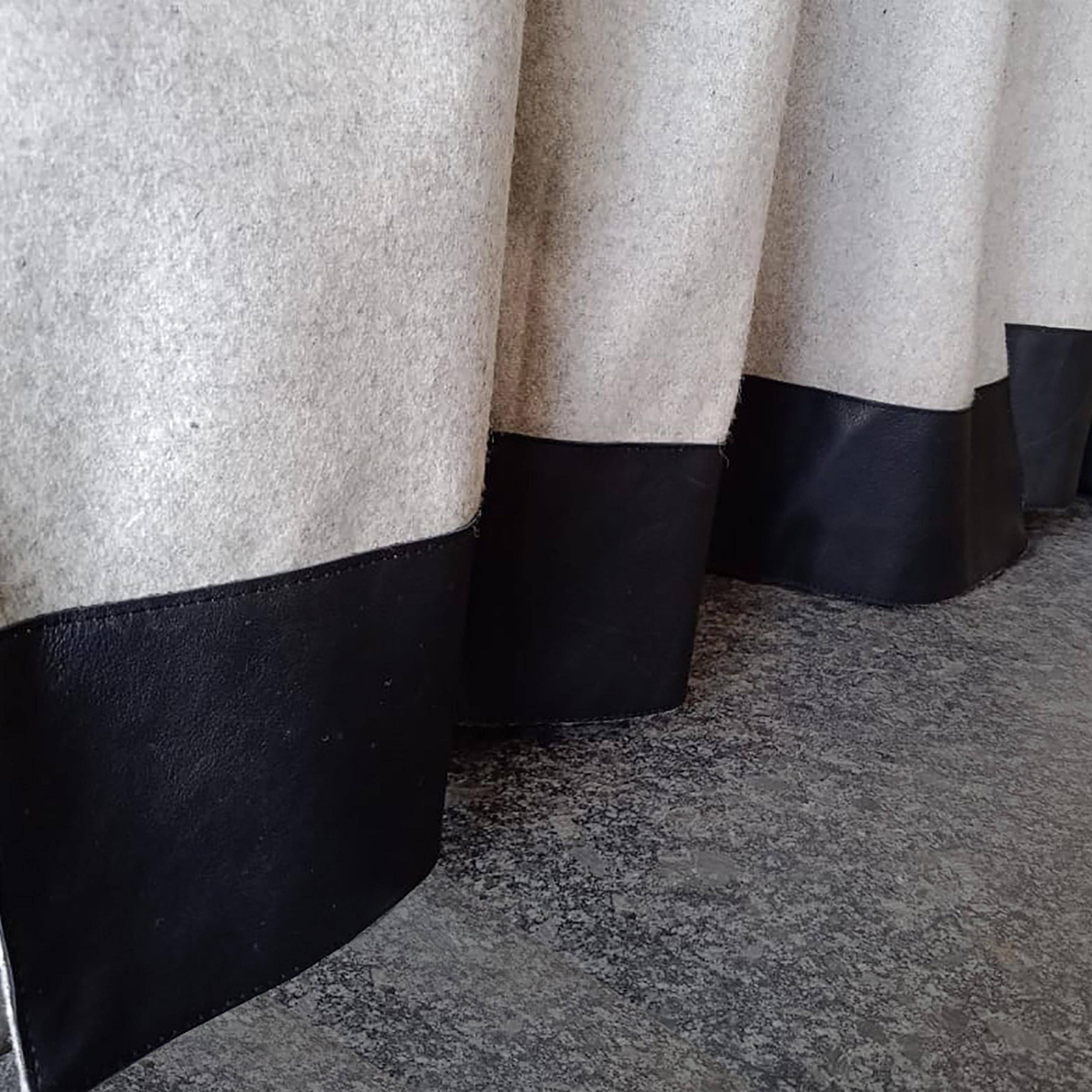 Amore Beauté – wholesale Curtain – Brown Wool Curtains With Leather Ties and Trim Curtain17