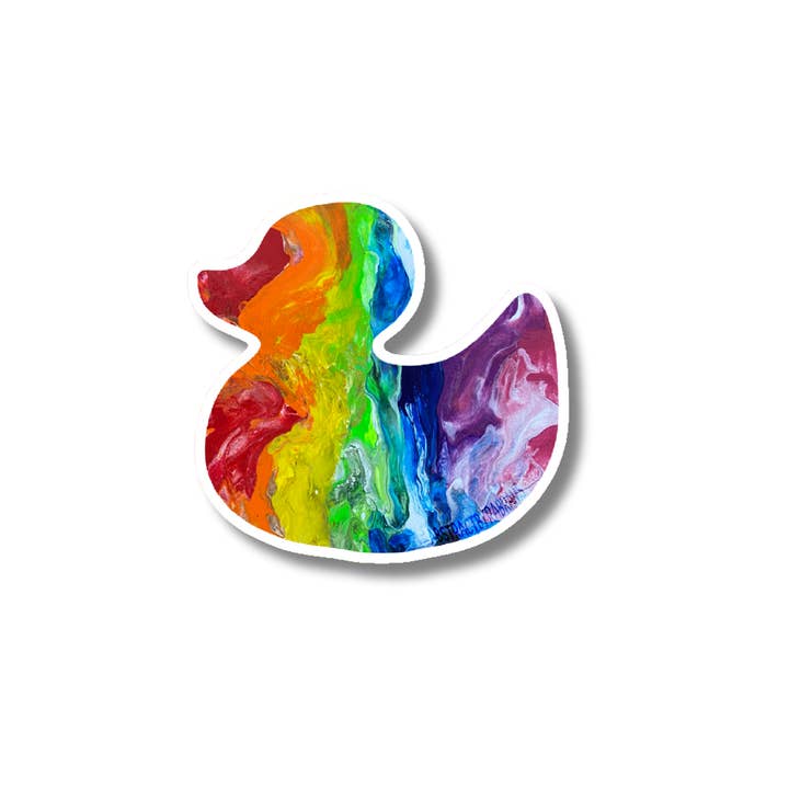 AbstractbyRabrams - Wholesale Sticker - Abstract Pride Flag Duck Sticker LGBTQ 9 Varieties Vinyl