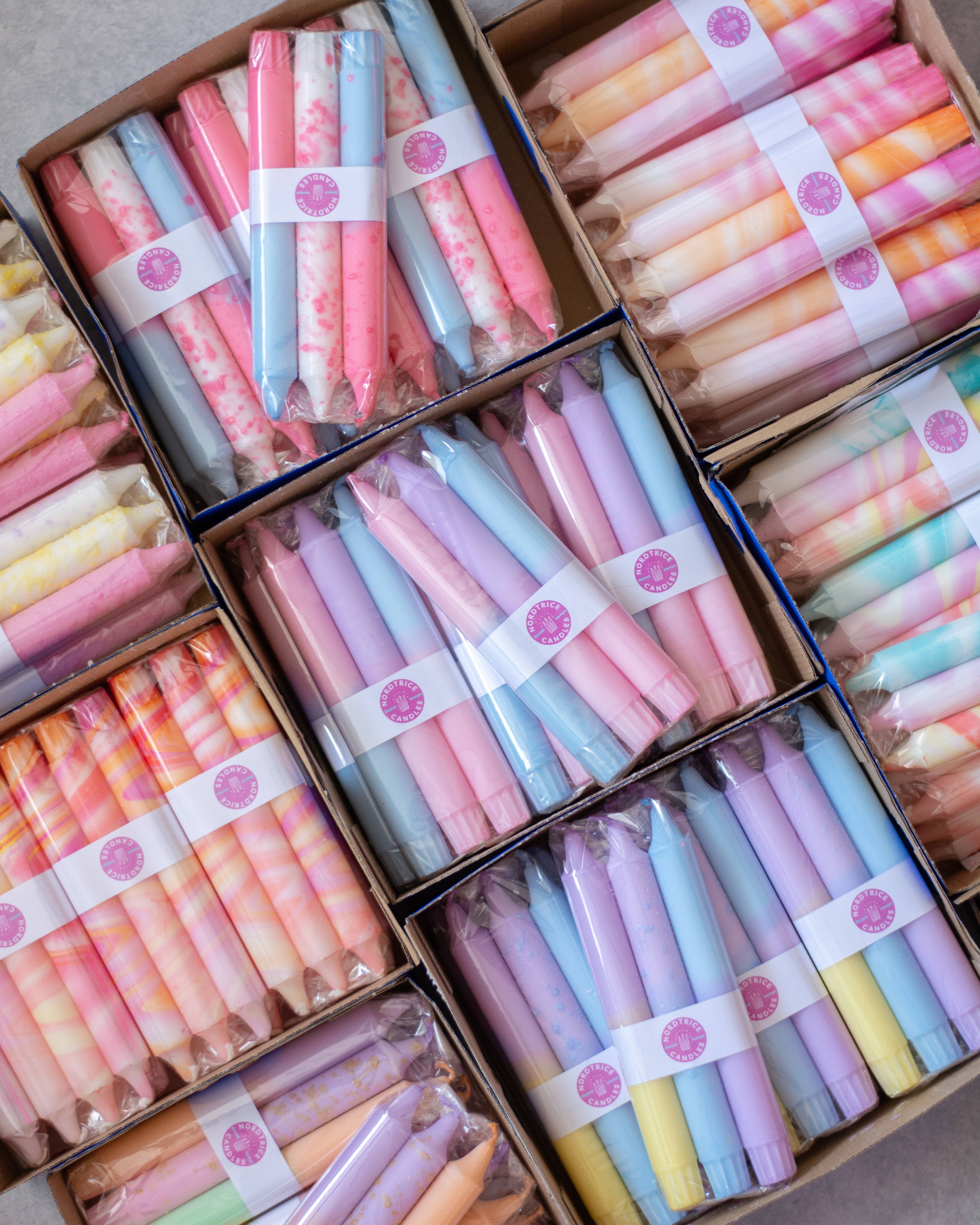 Nordtrice - Vente Bougies/bougeoirs coniques - Lot de 3 bougies coniques violettes5