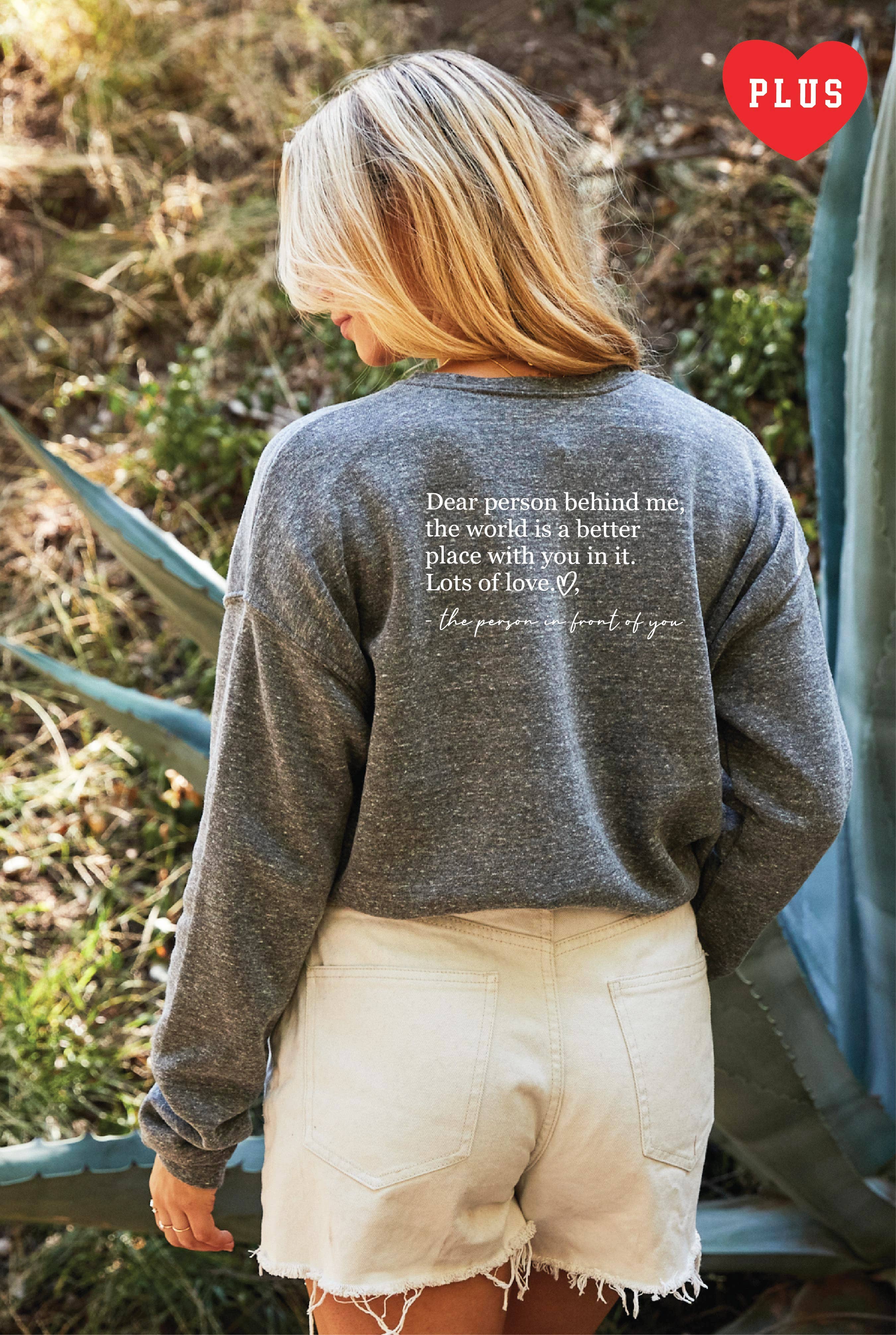 OAT COLLECTIVE - Wholesale Graphic Sweatshirt - Women's - DEAR PERSON BEHIND ME  Plus Graphic Sweatshirt15