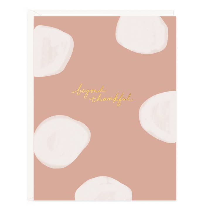 Ramona & Ruth - Wholesale Thank You Card - Beyond Thankful Dots Rose Card