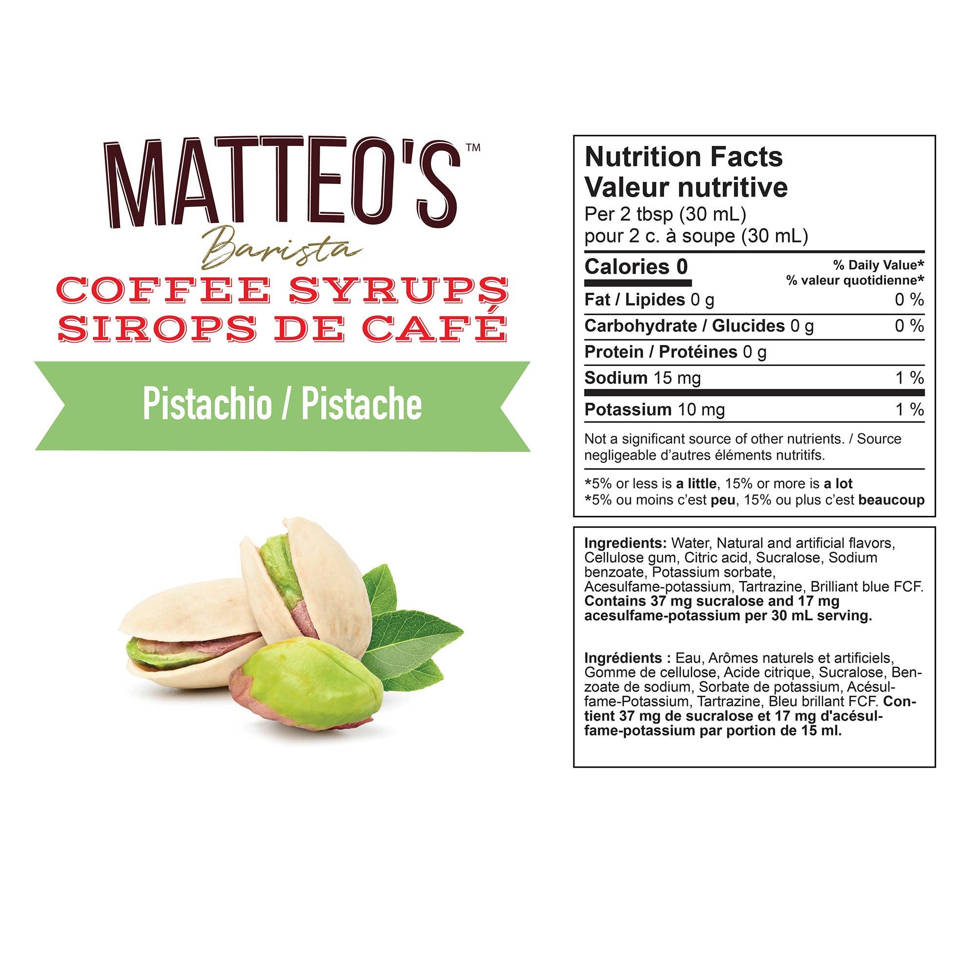 Matteo's - Wholesale Iced Coffee/Cold Brew - Sugar Free Coffee Syrup, Pistachio4