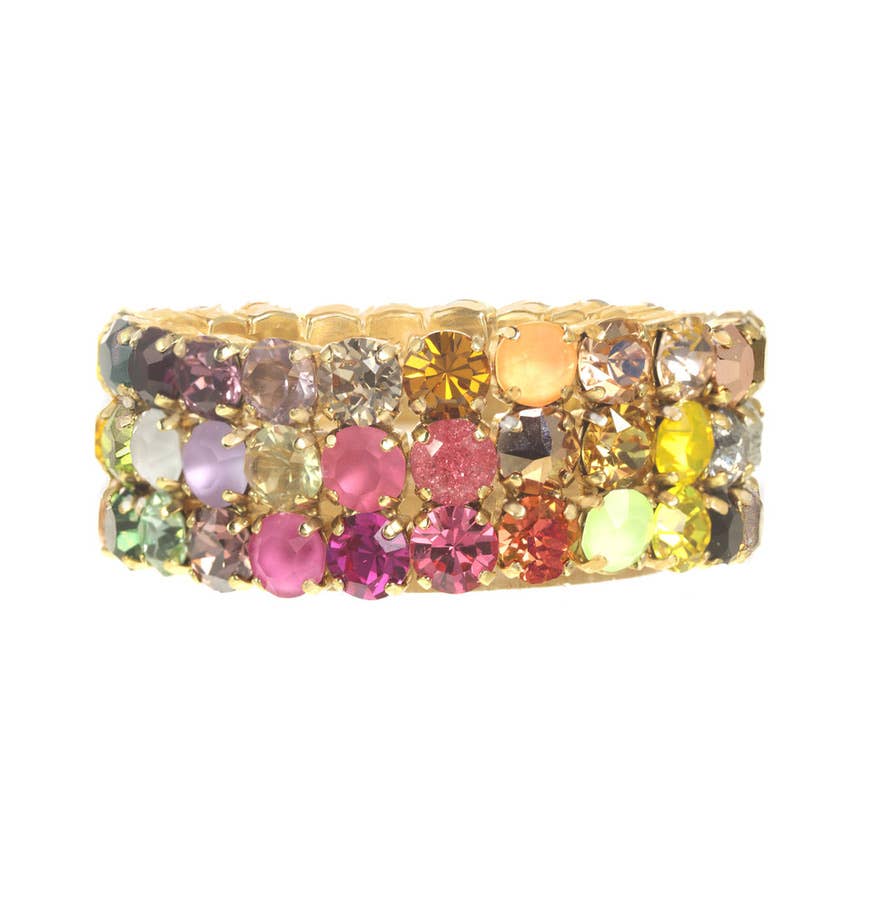 TOVA - Wholesale Beaded Bracelet - Olivia 3 strand Rainbow Ombre1