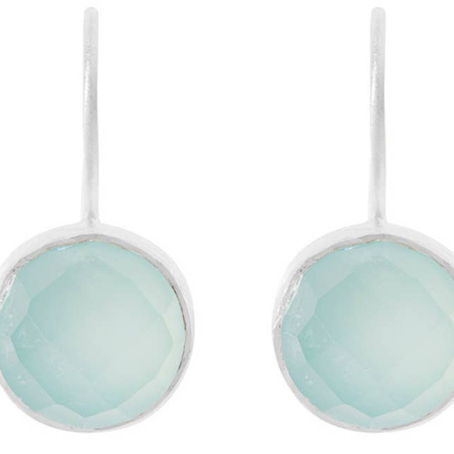 Pendientes colgantes de plata con diseño de cupcake y calcedonia para venta al por mayor de POMEGRANATE