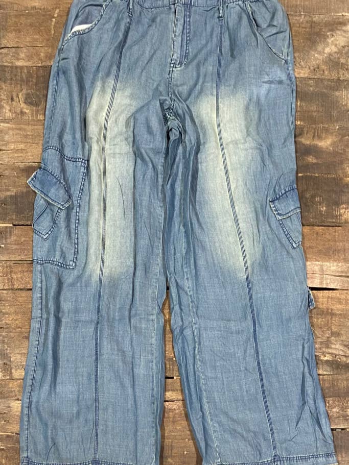 Among the Stars Pants Medium Wash for wholesale by Jaded Gypsy