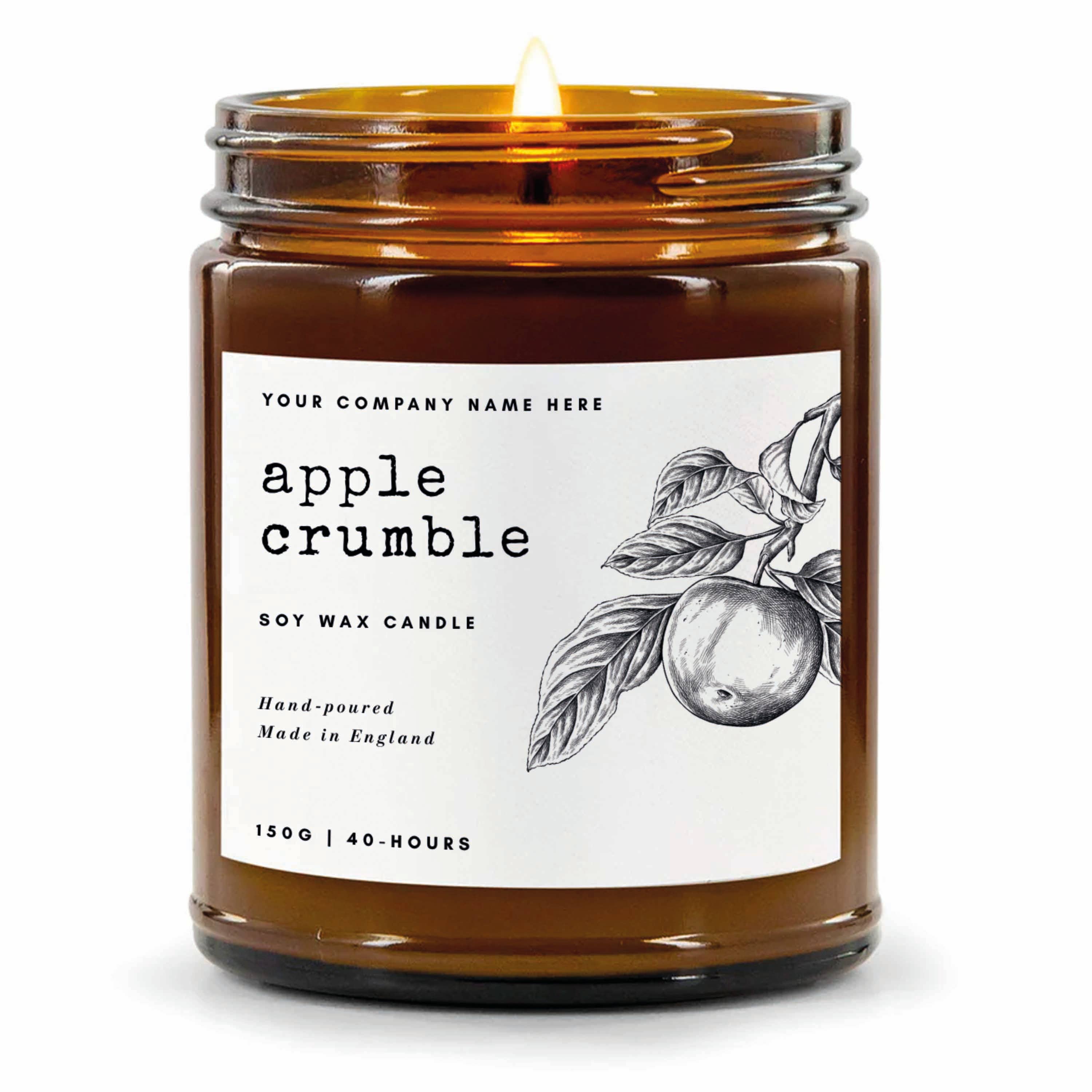 Candle Drop – wholesale Jar/filled candle – Label Style 7 | Wholesale White Label Soy Candle | Amber Jar0