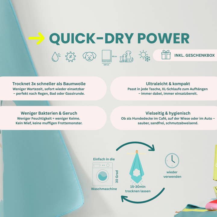 lumiies - high visibility - Wholesale Pet Towel - Dog - Quick-drying microfiber towel (160×80 cm) - Poodle4