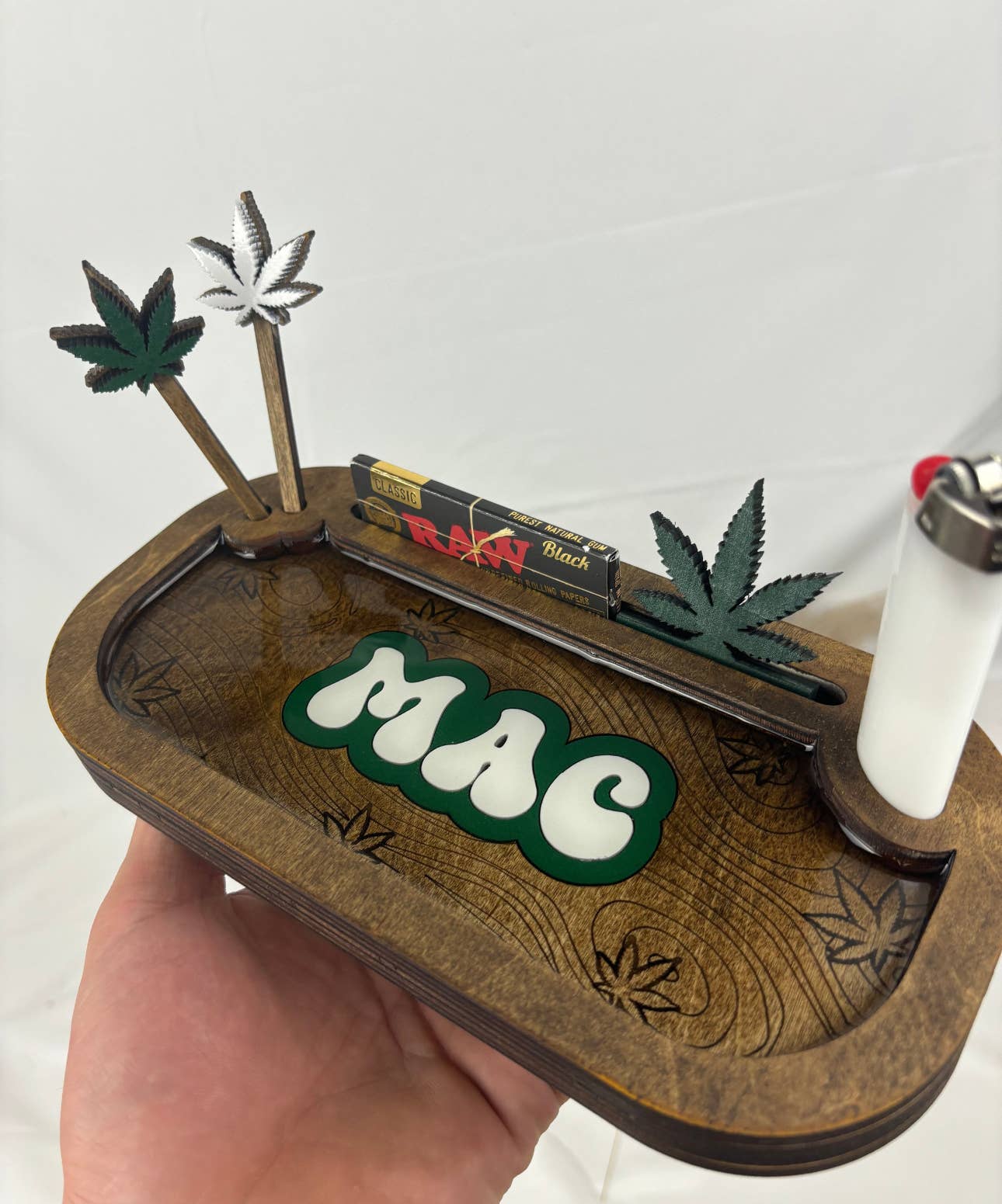 White oak - Wholesale Humidor/Cigar Accessory - Custom Wood rolling tray sets with any words2