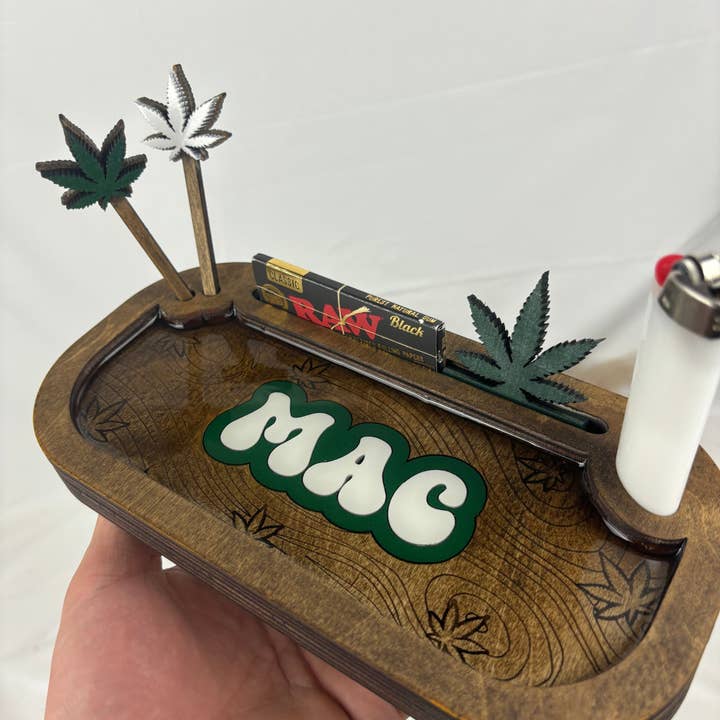 White oak - Wholesale Humidor/Cigar Accessory - Custom Wood rolling tray sets with any words2