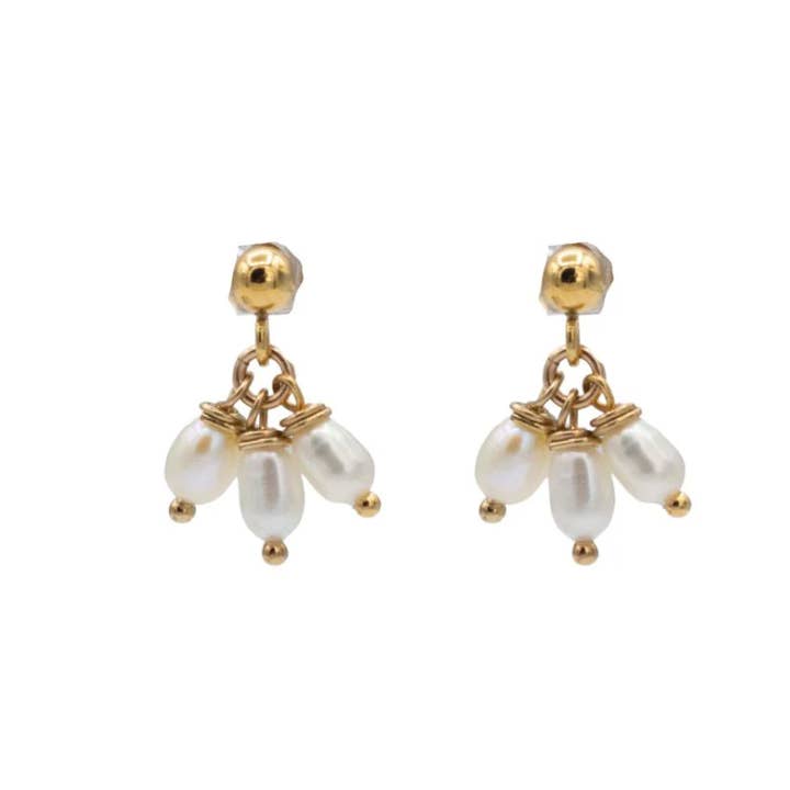Trinity Pearl Studs for wholesale by VIXIN Collection