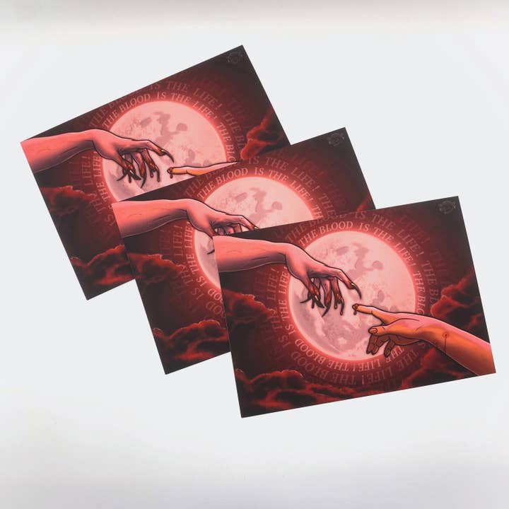 Enthralledyet Illustration – wholesale Art print – Blood Is The Life - Gothic Dracula Vampire A6 Print 2