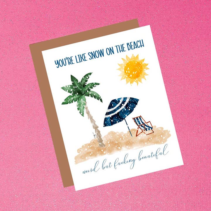 You're Like Snow On The Beach for wholesale by Tiffany Ascensio Designs | Watercolor Greeting Cards